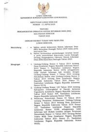 SK LURAH SEMUGIH TENTANG PENGANGKATAN OPERATOR SISTEM INFORMASI DESA (SID) TAHUN 2025
