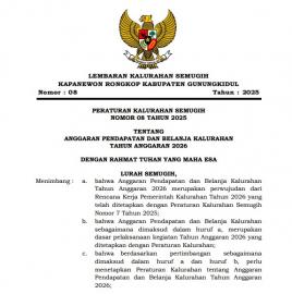 LEMBARAN KALURAHAN NO 08 TAHUN 2025 TENTANG  PERKAL APBKAL TA 2026